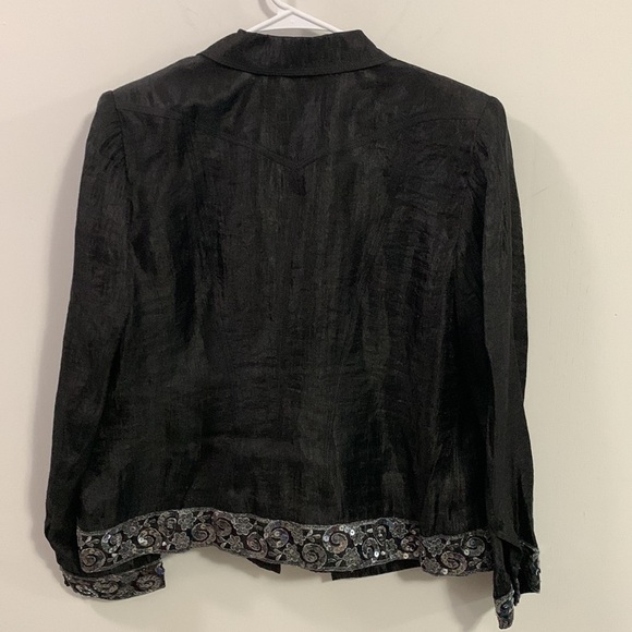 Alain Weiz Couture jacket with Sequin borders in good condition, Sz 14** - Picture 10 of 10